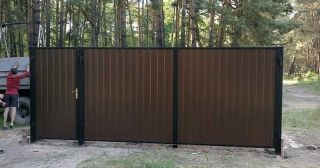 Купить распашные ворота из профнастила Мончегорск, цена от 2781 руб.